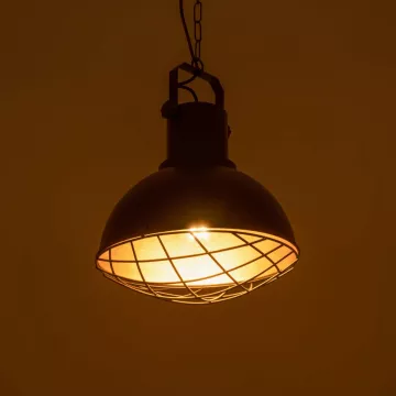 GLOBOSTAR® SIERRA  Vintage Κρεμαστό Φωτιστικό Οροφής με Ντουί 1 x E27 AC 220-240V IP20 - Μαύρο & Χρυσό - Μ30 x Π30 x Υ40cm