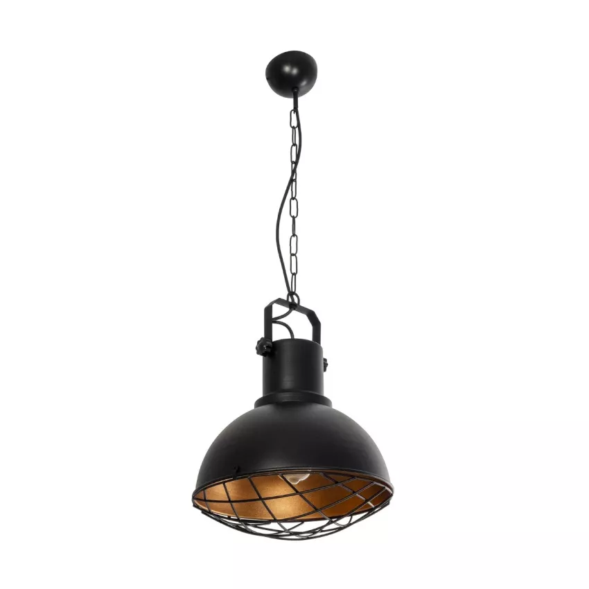 GLOBOSTAR® SIERRA  Vintage Κρεμαστό Φωτιστικό Οροφής με Ντουί 1 x E27 AC 220-240V IP20 - Μαύρο & Χρυσό - Μ30 x Π30 x Υ40cm