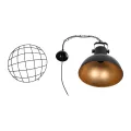 GLOBOSTAR® SIERRA  Vintage Κρεμαστό Φωτιστικό Οροφής με Ντουί 1 x E27 AC 220-240V IP20 - Μαύρο & Χρυσό - Μ30 x Π30 x Υ40cm