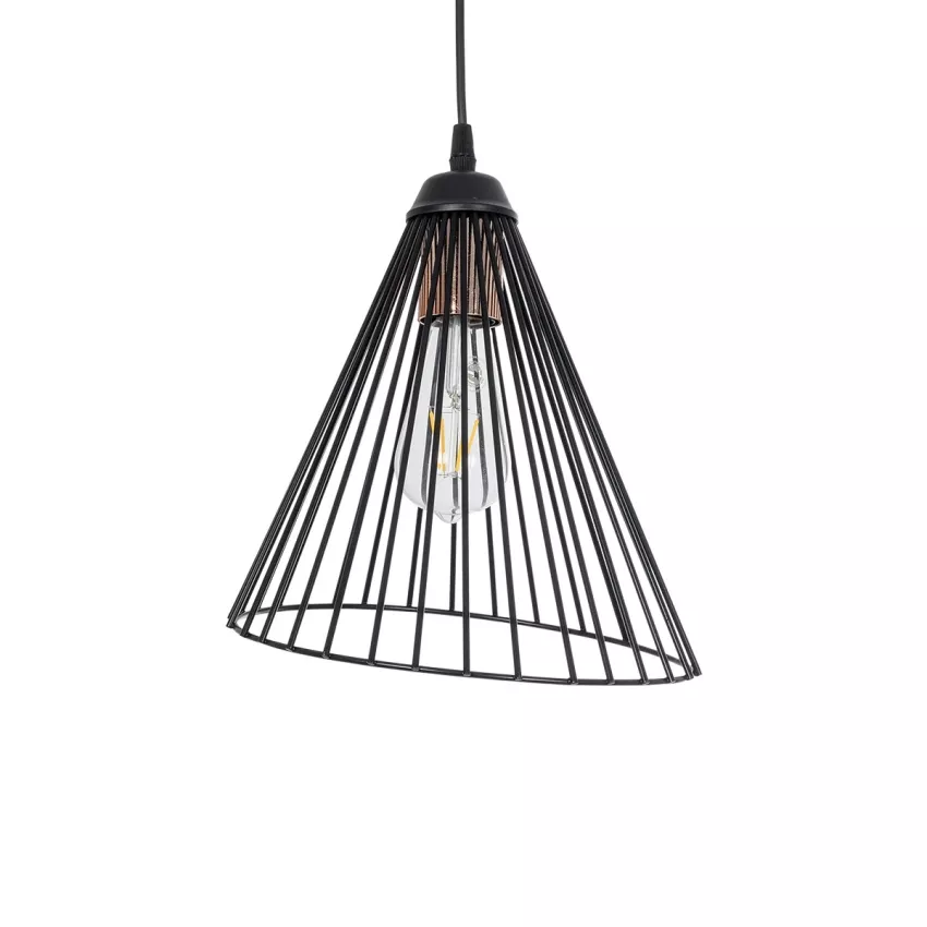 ARCWIRE  Μοντέρνο Κρεμαστό Φωτιστικό Πλέγμα Μονόφωτο 1 x E27 IP20 Μαύρο Σύρμα - Μ24 x Π24 x Υ90cm