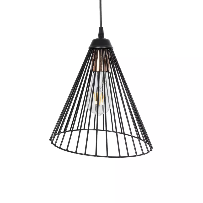 ARCWIRE  Μοντέρνο Κρεμαστό Φωτιστικό Πλέγμα Μονόφωτο 1 x E27 IP20 Μαύρο Σύρμα - Μ24 x Π24 x Υ90cm