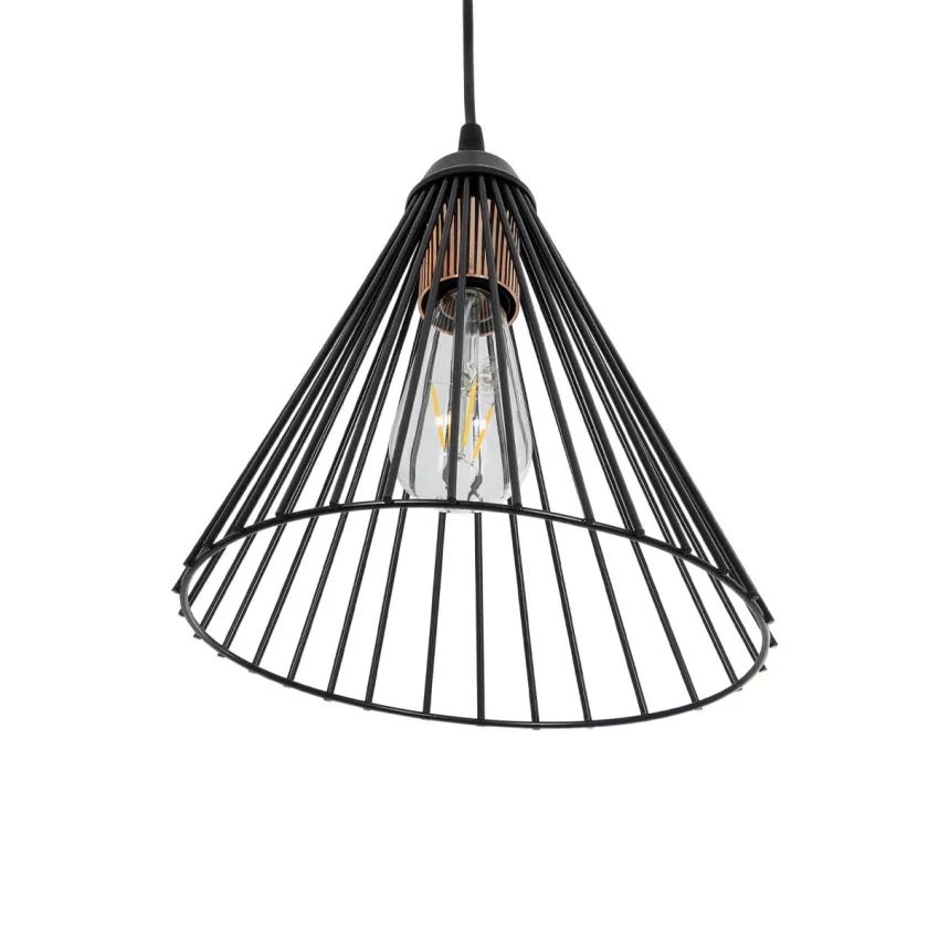 ARCWIRE  Μοντέρνο Κρεμαστό Φωτιστικό Πλέγμα Μονόφωτο 1 x E27 IP20 Μαύρο Σύρμα - Μ24 x Π24 x Υ90cm