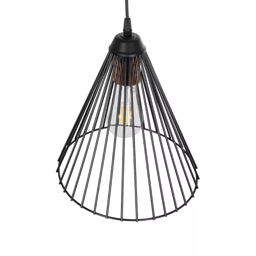 ARCWIRE  Μοντέρνο Κρεμαστό Φωτιστικό Πλέγμα Μονόφωτο 1 x E27 IP20 Μαύρο Σύρμα - Μ24 x Π24 x Υ90cm