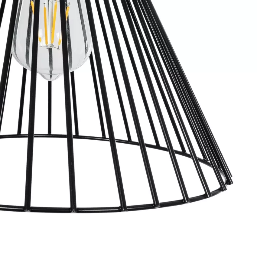 ARCWIRE  Μοντέρνο Κρεμαστό Φωτιστικό Πλέγμα Μονόφωτο 1 x E27 IP20 Μαύρο Σύρμα - Μ24 x Π24 x Υ90cm