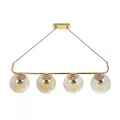 LATTICE  Μοντέρνο Φωτιστικό Οροφής Ράγα Πολύφωτο 4 x E27 IP20 Χρυσό Μέταλλο με μελί Γυαλί - Μ78 x Π35 x Υ62cm