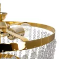 GLOBOSTAR® CRYSTAL  Κλασικό Κρεμαστό Φωτιστικό Οροφής με Ντουί 3 x E27 AC 220-240V IP20 - Χρυσό & Διάφανο - Μ41 x Π41 x Υ40cm