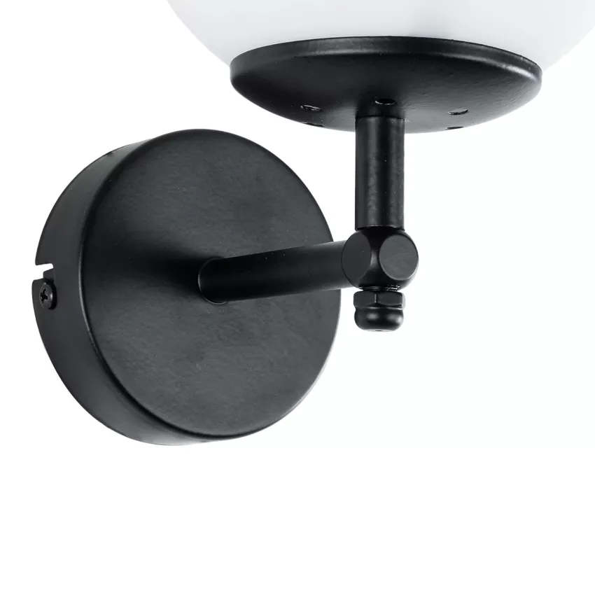 GLOBOSTAR® DALPH  Vintage Φωτιστικό Τοίχου - Απλίκα με Ντουί 1 x E27 AC 220-240V IP20 - Μαύρο & Λευκό - M18 x Π15 x Υ23cm