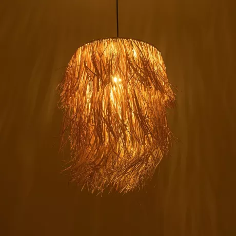 GLOBOSTAR® WEG  Boho Κρεμαστό Φωτιστικό Οροφής με Ντουί 1 x E27 AC 220-240V IP20 - Μπεζ - M45 x Π45 x Υ53cm