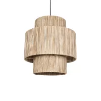 GLOBOSTAR® SALTO  Boho Κρεμαστό Φωτιστικό Οροφής με Ντουί 1 x E27 AC 220-240V IP20 - Μπεζ - M40 x Π40 x Υ42cm