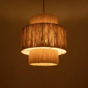 GLOBOSTAR® SALTO  Boho Κρεμαστό Φωτιστικό Οροφής με Ντουί 1 x E27 AC 220-240V IP20 - Μπεζ - M40 x Π40 x Υ42cm