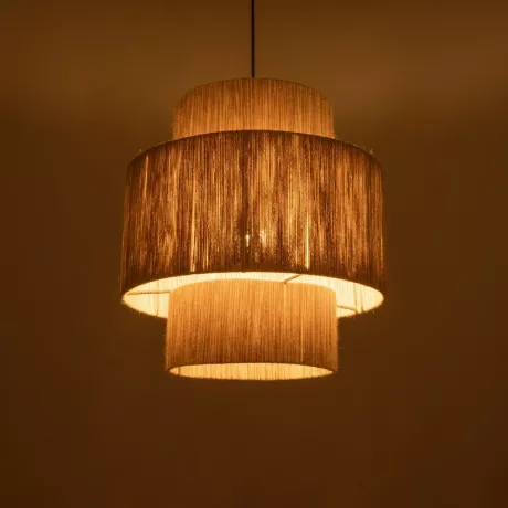 GLOBOSTAR® SALTO  Boho Κρεμαστό Φωτιστικό Οροφής με Ντουί 1 x E27 AC 220-240V IP20 - Μπεζ - M40 x Π40 x Υ42cm