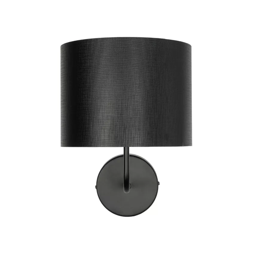 RALPH  Vintage Επιτοίχιο Φωτιστικό Απλίκα Μονόφωτο 1 x E27 IP20 Μαύρο Μέταλλο με Μαύρο Ύφασμα - Μ22 x Π26 x Υ29cm