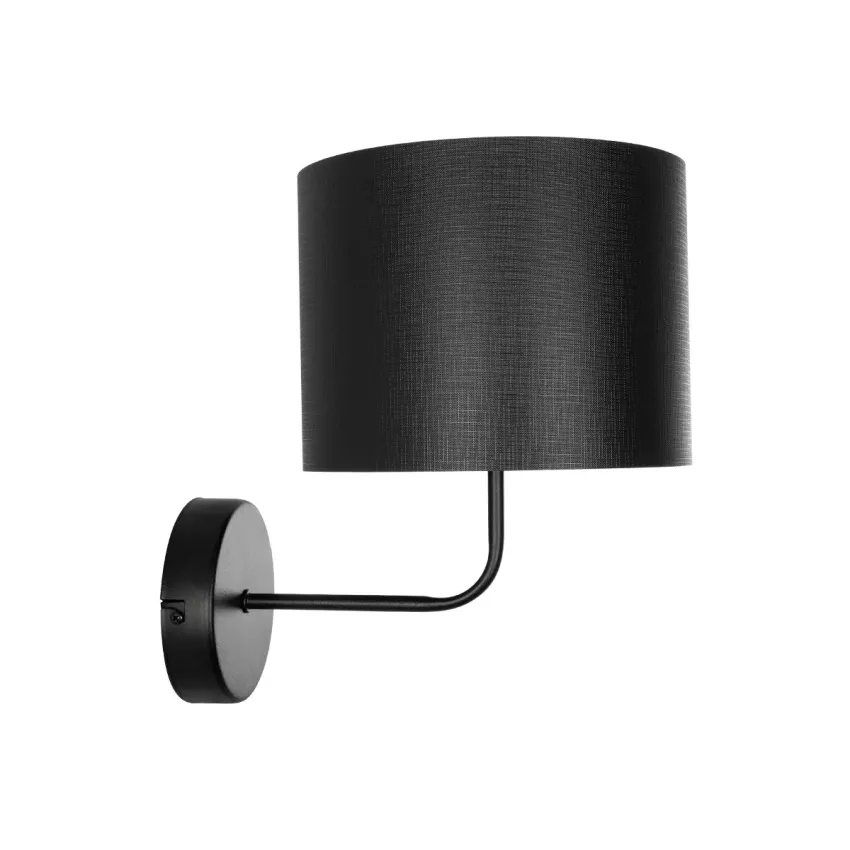 RALPH  Vintage Επιτοίχιο Φωτιστικό Απλίκα Μονόφωτο 1 x E27 IP20 Μαύρο Μέταλλο με Μαύρο Ύφασμα - Μ22 x Π26 x Υ29cm