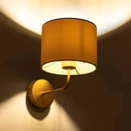 GLOBOSTAR® RALPH  Vintage Φωτιστικό Τοίχου - Απλίκα με Ντουί 1 x E27 AC 220-240V IP20 - Χρυσό & Λευκό - Μ22 x Π29 x Υ30cm