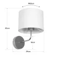 GLOBOSTAR® RALPH  Vintage Φωτιστικό Τοίχου - Απλίκα με Ντουί 1 x E27 AC 220-240V IP20 - Χρυσό & Λευκό - Μ22 x Π29 x Υ30cm
