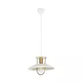 BILLA  Vintage Κρεμαστό Φωτιστικό Καμπάνα Μονόφωτο 1 x E27 IP20 Λευκό με Χρυσό Μέταλλο - M30.5 x Π30.5 x Υ70cm