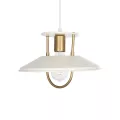BILLA  Vintage Κρεμαστό Φωτιστικό Καμπάνα Μονόφωτο 1 x E27 IP20 Λευκό με Χρυσό Μέταλλο - M30.5 x Π30.5 x Υ70cm