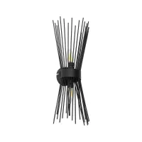 GLOBOSTAR® HORN  Vintage Φωτιστικό Τοίχου - Απλίκα με Ντουί 2 x E14 AC 220-240V IP20 - Μαύρο - Μ14 x Π17 x Υ44.5cm
