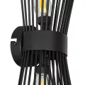 GLOBOSTAR® HORN  Vintage Φωτιστικό Τοίχου - Απλίκα με Ντουί 2 x E14 AC 220-240V IP20 - Μαύρο - Μ14 x Π17 x Υ44.5cm
