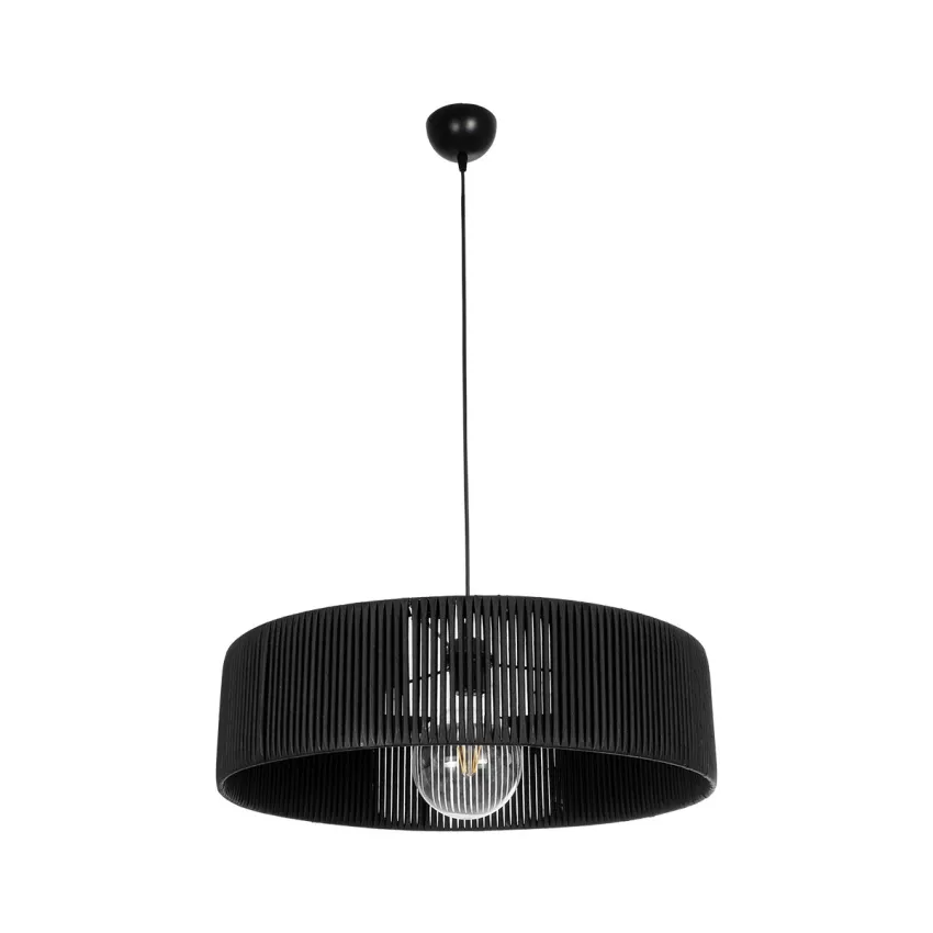 KYCLOS Boho Κρεμαστό Φωτιστικό Καπέλο Μονόφωτο 1 x E27 IP20 Μαύρο Rattan - M55 x Π55 x Υ20cm KYCLOS Boho Κρεμαστό Φωτιστικό Καπέλο Μονόφωτο 1 x E27 IP20 Μαύρο Rattan - M55 x Π55 x Υ20cm