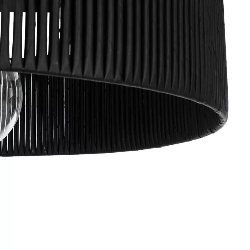 GLOBOSTAR® KYCLOS  Boho Κρεμαστό Φωτιστικό Οροφής με Ντουί 1 x E27 AC 220-240V IP20 - Μαύρο - M55 x Π55 x Υ20cm