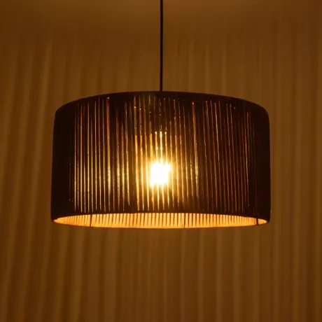 GLOBOSTAR® KYCLOS  Boho Κρεμαστό Φωτιστικό Οροφής με Ντουί 1 x E27 AC 220-240V IP20 - Καφέ - M40 x Π40 x Υ25.5cm