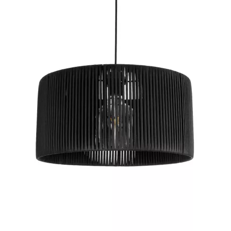 KYCLOS  Boho Κρεμαστό Φωτιστικό Καπέλο Μονόφωτο 1 x E27 IP20 Μαύρο Rattan - M40 x Π40 x Υ25.5cm