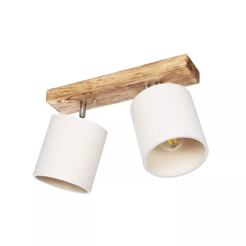 GLOBOSTAR® CUP  Vintage Φωτιστικό Οροφής με Ντουί 2 x E27 AC 220-240V IP20 - Λευκό & Μπεζ - Μ42 x Π14 x Υ26cm
