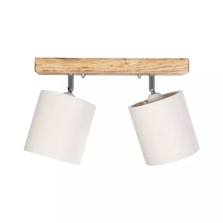 GLOBOSTAR® CUP  Vintage Φωτιστικό Οροφής με Ντουί 2 x E27 AC 220-240V IP20 - Λευκό & Μπεζ - Μ42 x Π14 x Υ26cm