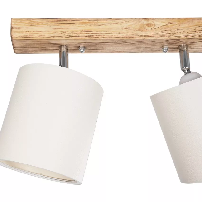 GLOBOSTAR® CUP  Vintage Φωτιστικό Οροφής με Ντουί 2 x E27 AC 220-240V IP20 - Λευκό & Μπεζ - Μ42 x Π14 x Υ26cm