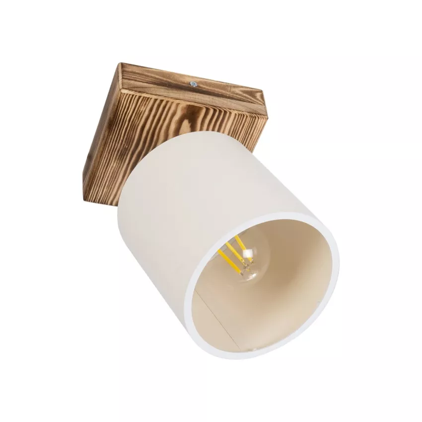 CUP Vintage Φωτιστικό Οροφής Σποτ Μονόφωτο 1 x E27 IP20 Μπεζ Ξύλο με Λευκό Ύφασμα - Μ14.5 x Π14.5 x Υ25cm CUP Vintage Φωτιστικό Οροφής Σποτ Μονόφωτο 1 x E27 IP20 Μπεζ Ξύλο με Λευκό Ύφασμα - Μ14.5 x Π14.5 x Υ25cm