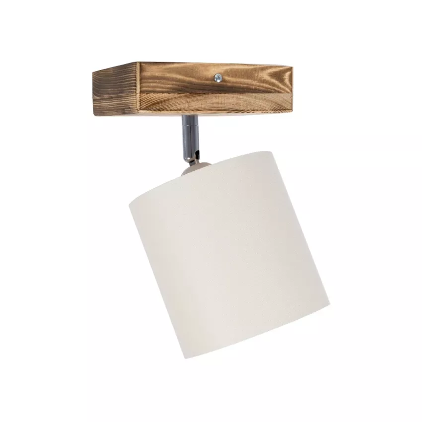 CUP Vintage Φωτιστικό Οροφής Σποτ Μονόφωτο 1 x E27 IP20 Μπεζ Ξύλο με Λευκό Ύφασμα - Μ14.5 x Π14.5 x Υ25cm CUP Vintage Φωτιστικό Οροφής Σποτ Μονόφωτο 1 x E27 IP20 Μπεζ Ξύλο με Λευκό Ύφασμα - Μ14.5 x Π14.5 x Υ25cm