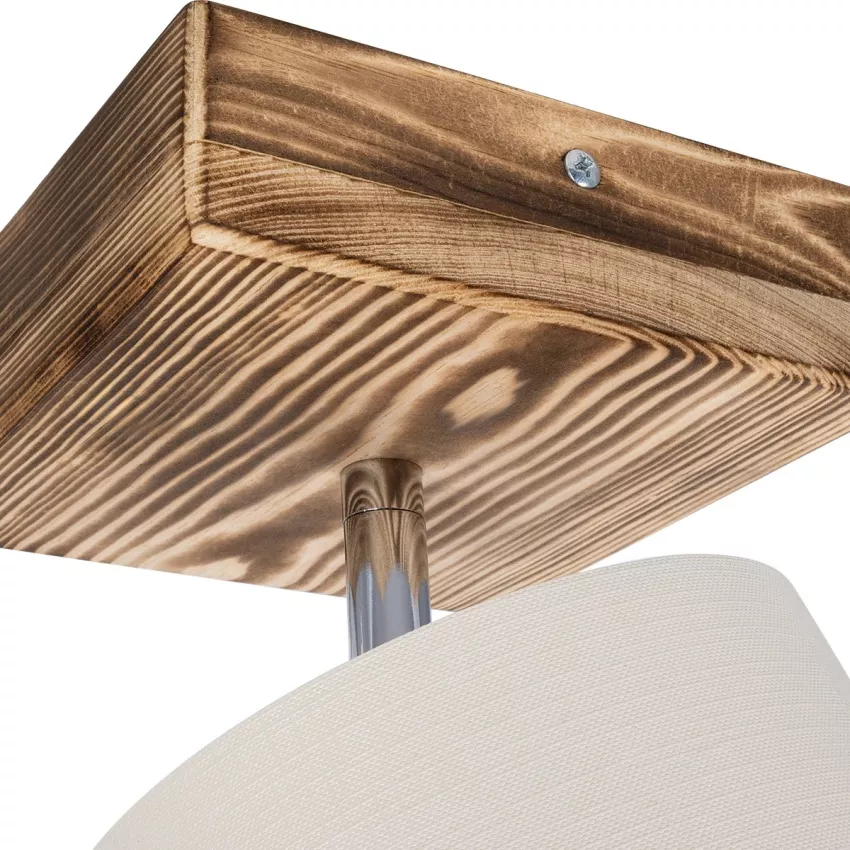 CUP Vintage Φωτιστικό Οροφής Σποτ Μονόφωτο 1 x E27 IP20 Μπεζ Ξύλο με Λευκό Ύφασμα - Μ14.5 x Π14.5 x Υ25cm CUP Vintage Φωτιστικό Οροφής Σποτ Μονόφωτο 1 x E27 IP20 Μπεζ Ξύλο με Λευκό Ύφασμα - Μ14.5 x Π14.5 x Υ25cm