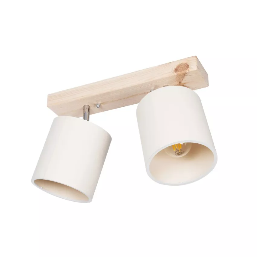 CUP Vintage Φωτιστικό Οροφής Ράγα Δίφωτο 2 x E27 IP20 Μπέζ Ξύλο με Λευκό Ύφασμα - Μ42 x Π14 x Υ26cm CUP Vintage Φωτιστικό Οροφής Ράγα Δίφωτο 2 x E27 IP20 Μπέζ Ξύλο με Λευκό Ύφασμα - Μ42 x Π14 x Υ26cm