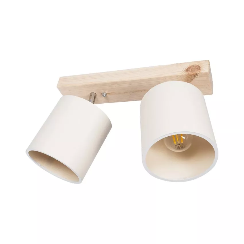 CUP Vintage Φωτιστικό Οροφής Ράγα Δίφωτο 2 x E27 IP20 Μπέζ Ξύλο με Λευκό Ύφασμα - Μ42 x Π14 x Υ26cm CUP Vintage Φωτιστικό Οροφής Ράγα Δίφωτο 2 x E27 IP20 Μπέζ Ξύλο με Λευκό Ύφασμα - Μ42 x Π14 x Υ26cm