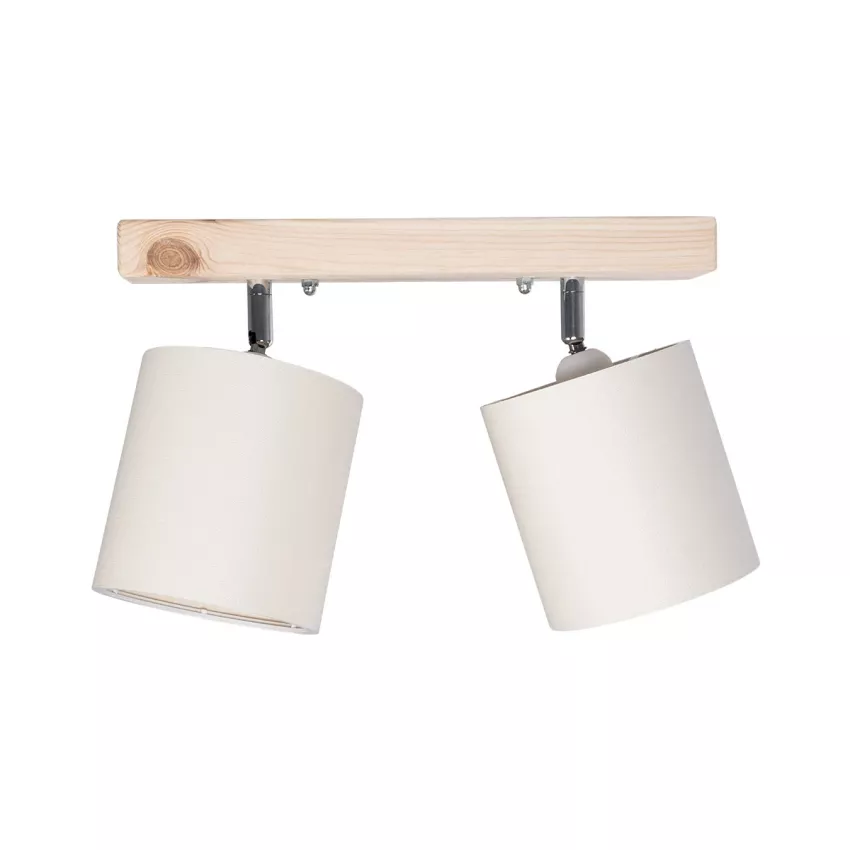 CUP Vintage Φωτιστικό Οροφής Ράγα Δίφωτο 2 x E27 IP20 Μπέζ Ξύλο με Λευκό Ύφασμα - Μ42 x Π14 x Υ26cm CUP Vintage Φωτιστικό Οροφής Ράγα Δίφωτο 2 x E27 IP20 Μπέζ Ξύλο με Λευκό Ύφασμα - Μ42 x Π14 x Υ26cm