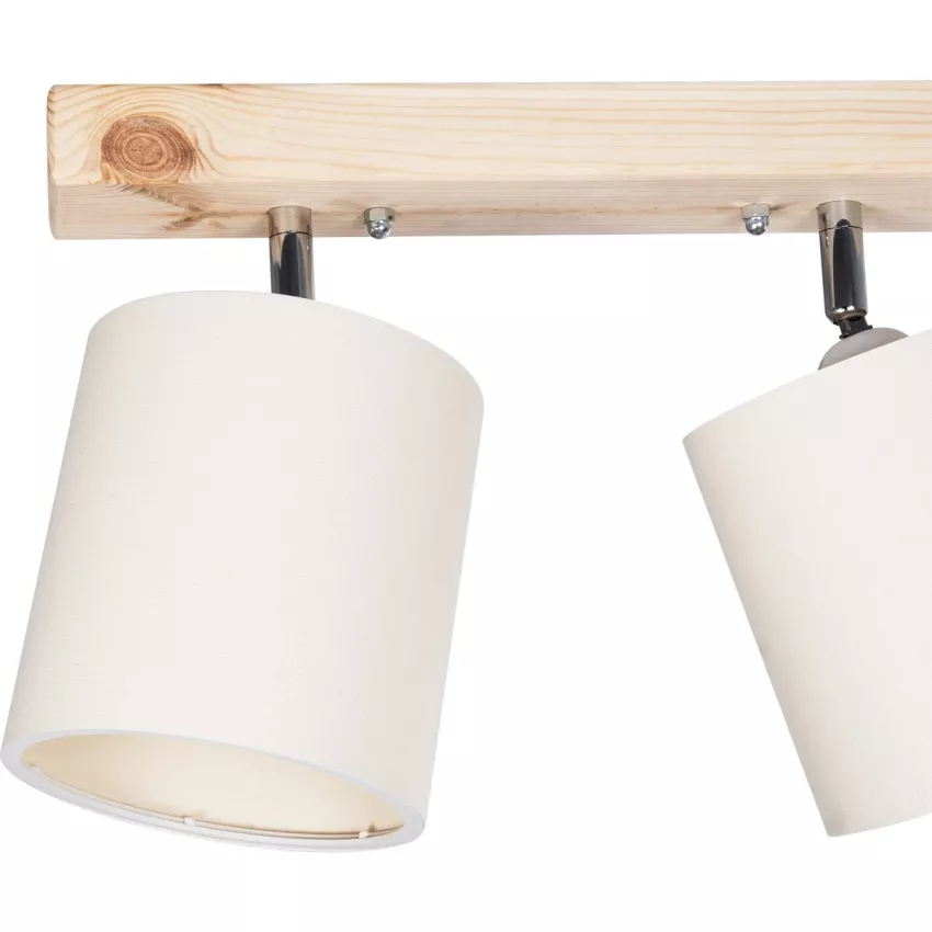 CUP Vintage Φωτιστικό Οροφής Ράγα Δίφωτο 2 x E27 IP20 Μπέζ Ξύλο με Λευκό Ύφασμα - Μ42 x Π14 x Υ26cm CUP Vintage Φωτιστικό Οροφής Ράγα Δίφωτο 2 x E27 IP20 Μπέζ Ξύλο με Λευκό Ύφασμα - Μ42 x Π14 x Υ26cm
