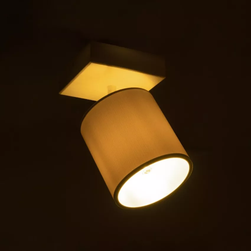 CUP Vintage Φωτιστικό Οροφής Σποτ Μονόφωτο 1 x E27 IP20 Μπέζ Ξύλο με Λευκό Ύφασμα - Μ14.5 x Π14.5 x Υ25cm CUP Vintage Φωτιστικό Οροφής Σποτ Μονόφωτο 1 x E27 IP20 Μπέζ Ξύλο με Λευκό Ύφασμα - Μ14.5 x Π14.5 x Υ25cm