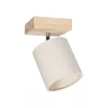 CUP Vintage Φωτιστικό Οροφής Σποτ Μονόφωτο 1 x E27 IP20 Μπέζ Ξύλο με Λευκό Ύφασμα - Μ14.5 x Π14.5 x Υ25cm CUP Vintage Φωτιστικό Οροφής Σποτ Μονόφωτο 1 x E27 IP20 Μπέζ Ξύλο με Λευκό Ύφασμα - Μ14.5 x Π14.5 x Υ25cm