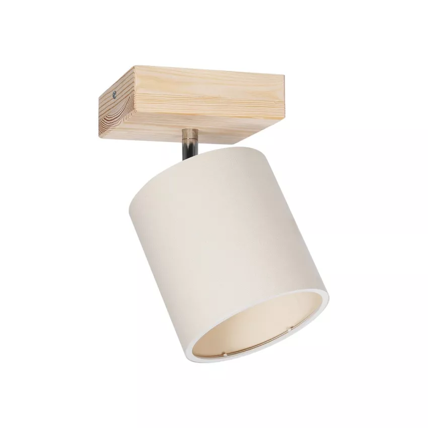 CUP Vintage Φωτιστικό Οροφής Σποτ Μονόφωτο 1 x E27 IP20 Μπέζ Ξύλο με Λευκό Ύφασμα - Μ14.5 x Π14.5 x Υ25cm CUP Vintage Φωτιστικό Οροφής Σποτ Μονόφωτο 1 x E27 IP20 Μπέζ Ξύλο με Λευκό Ύφασμα - Μ14.5 x Π14.5 x Υ25cm