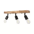 GLOBOSTAR® CUP  Vintage Φωτιστικό Οροφής με Ντουί 3 x E27 AC 220-240V IP20 - Μαύρο & Μπέζ - Μ50 x Π8 x Υ15cm