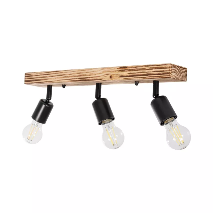 GLOBOSTAR® CUP  Vintage Φωτιστικό Οροφής με Ντουί 3 x E27 AC 220-240V IP20 - Μαύρο & Μπέζ - Μ50 x Π8 x Υ15cm
