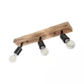 GLOBOSTAR® CUP  Vintage Φωτιστικό Οροφής με Ντουί 3 x E27 AC 220-240V IP20 - Μαύρο & Μπέζ - Μ50 x Π8 x Υ15cm