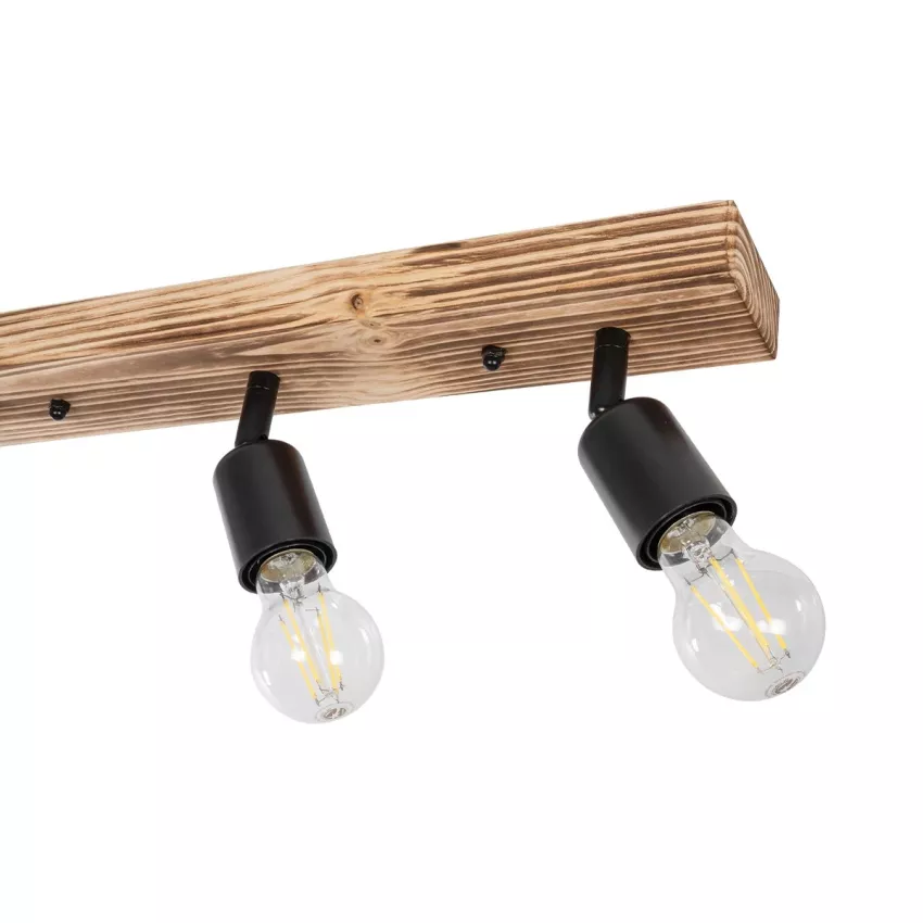 GLOBOSTAR® CUP  Vintage Φωτιστικό Οροφής με Ντουί 3 x E27 AC 220-240V IP20 - Μαύρο & Μπέζ - Μ50 x Π8 x Υ15cm