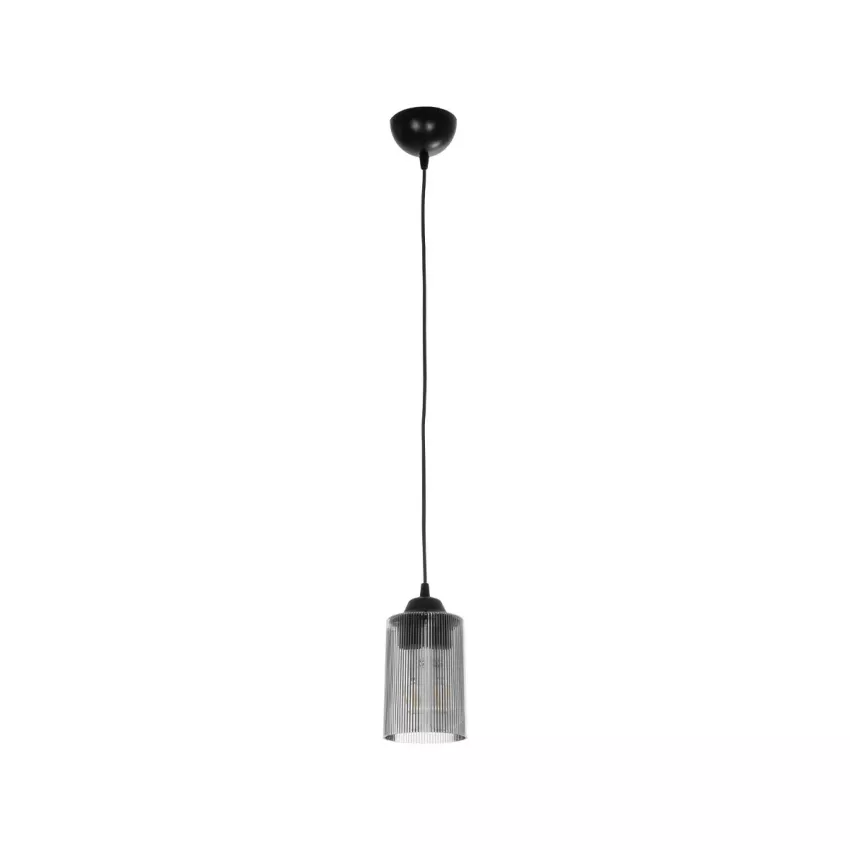 GLOBOSTAR® TORUS  Μοντέρνο Κρεμαστό Φωτιστικό Οροφής με Ντουί 1 x E27 AC 220-240V IP20 - Μαύρο & Μαύρο Φιμέ - Μ10.5 x Π10.5 x Υ18.5cm