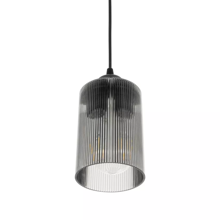 GLOBOSTAR® TORUS  Μοντέρνο Κρεμαστό Φωτιστικό Οροφής με Ντουί 1 x E27 AC 220-240V IP20 - Μαύρο & Μαύρο Φιμέ - Μ10.5 x Π10.5 x Υ18.5cm