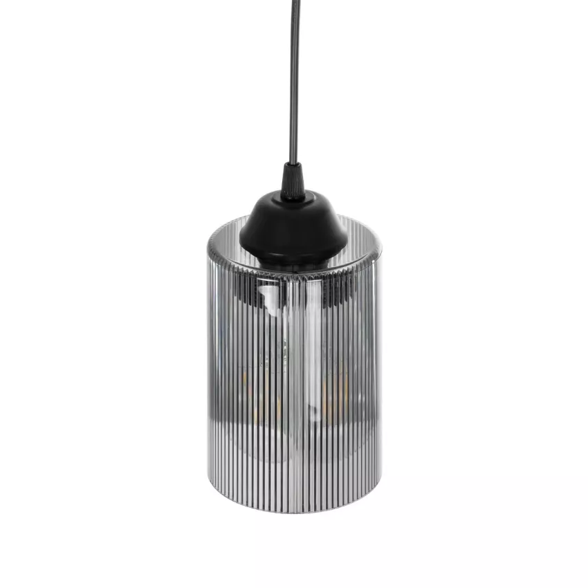 GLOBOSTAR® TORUS  Μοντέρνο Κρεμαστό Φωτιστικό Οροφής με Ντουί 1 x E27 AC 220-240V IP20 - Μαύρο & Μαύρο Φιμέ - Μ10.5 x Π10.5 x Υ18.5cm