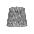 CONEY  Μοντέρνο Κρεμαστό Φωτιστικό Καπέλο Μονόφωτο 1 x E27 IP20 Γκρι Διάτρητο  Ύφασμα - Μ26 x Π26 x Υ93cm