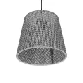 CONEY  Μοντέρνο Κρεμαστό Φωτιστικό Καπέλο Μονόφωτο 1 x E27 IP20 Γκρι Διάτρητο  Ύφασμα - Μ26 x Π26 x Υ93cm