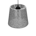 CONEY  Μοντέρνο Κρεμαστό Φωτιστικό Καπέλο Μονόφωτο 1 x E27 IP20 Γκρι Διάτρητο  Ύφασμα - Μ26 x Π26 x Υ93cm